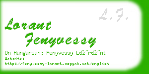 lorant fenyvessy business card